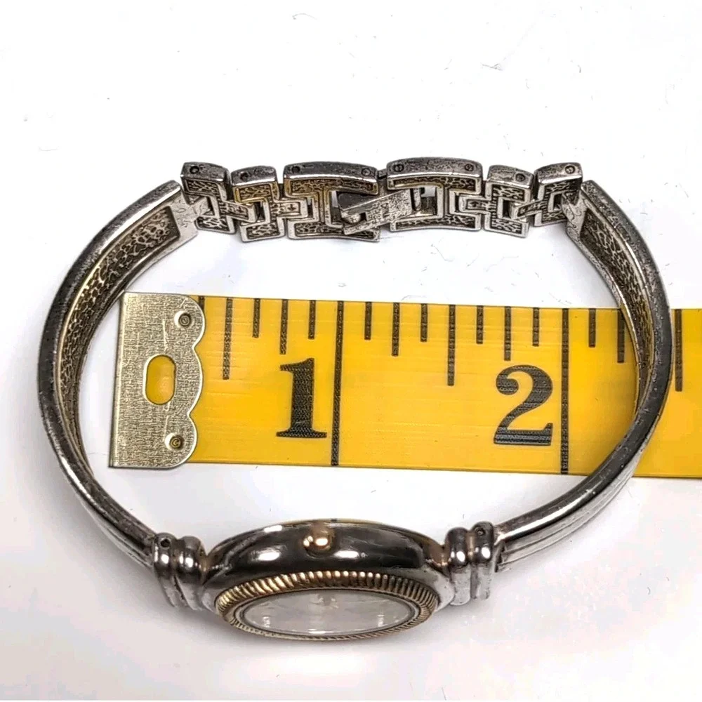 Ecclissi 55g Sterling Silver 925 Bracelet Watch Gold Rope Bezel New Battery Box